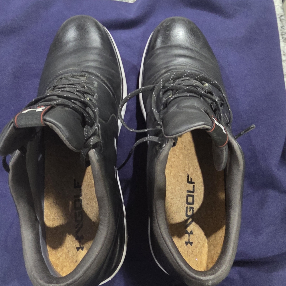 Under Armour Black and White Men's Golf Sneakers